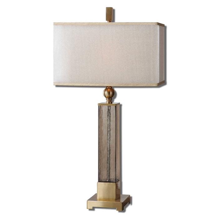 Caecilia One Light Table Lamp Brushed Brass-Lamps-Uttermost-Lighting Design Store