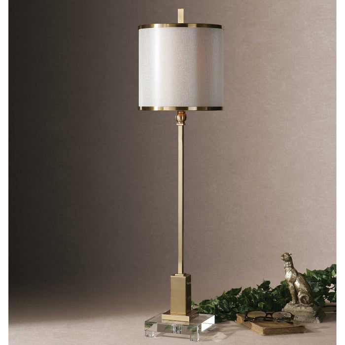 Villena One Light Buffet Lamp Brushed Brass-Lamps-Uttermost-Lighting Design Store
