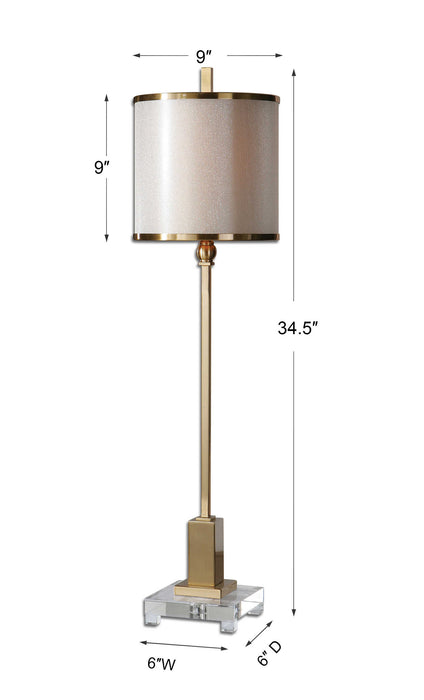 Villena One Light Buffet Lamp Brushed Brass-Lamps-Uttermost-Lighting Design Store