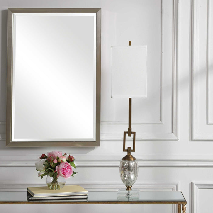 Copeland One Light Buffet Lamp Speckled Mercury Glass w/Coffee Bronze-Lamps-Uttermost-Lighting Design Store