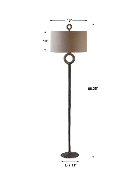 Ferro One Light Floor Lamp Aged Rust Bronze-Lamps-Uttermost-Lighting Design Store