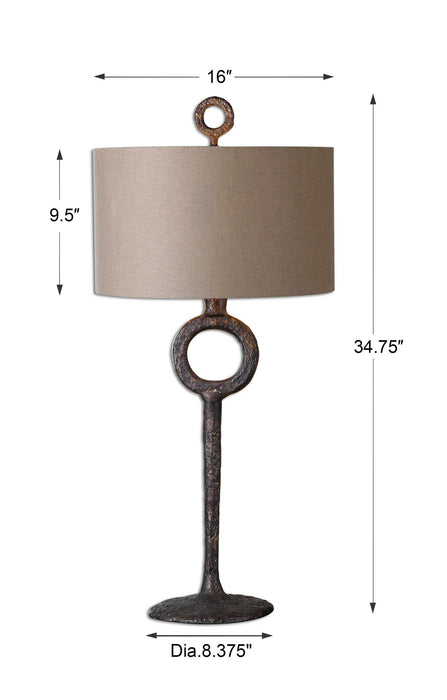 Ferro One Light Table Lamp Rust Bronze-Lamps-Uttermost-Lighting Design Store