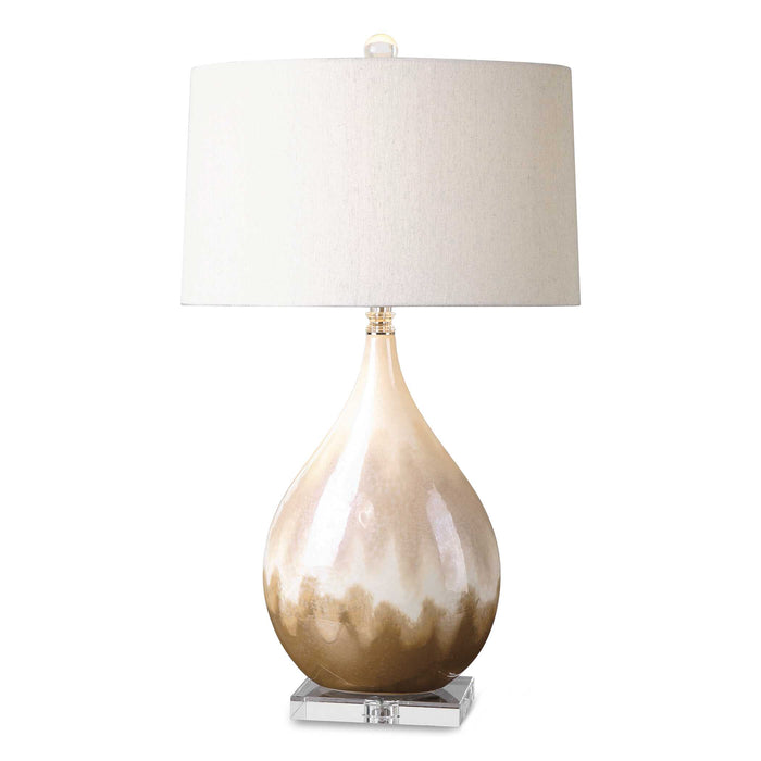 Flavian One Light Table Lamp Rust Beige-Lamps-Uttermost-Lighting Design Store