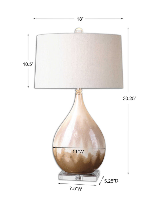Flavian One Light Table Lamp Rust Beige-Lamps-Uttermost-Lighting Design Store