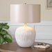 Georgios One Light Table Lamp Ivory Glaze with Dark Tan Undertones-Lamps-Uttermost-Lighting Design Store