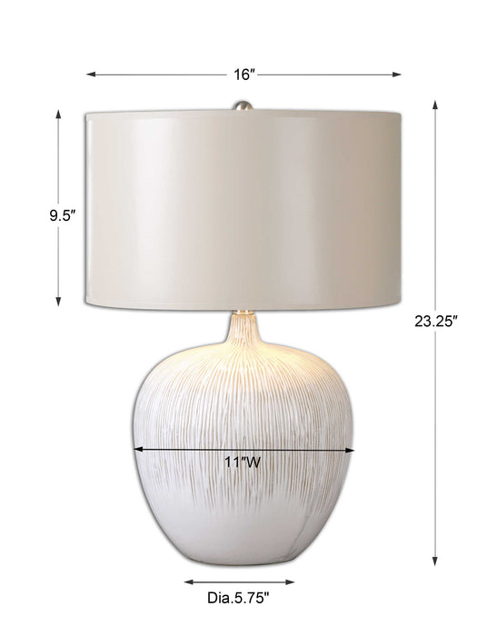 Georgios One Light Table Lamp Ivory Glaze with Dark Tan Undertones-Lamps-Uttermost-Lighting Design Store
