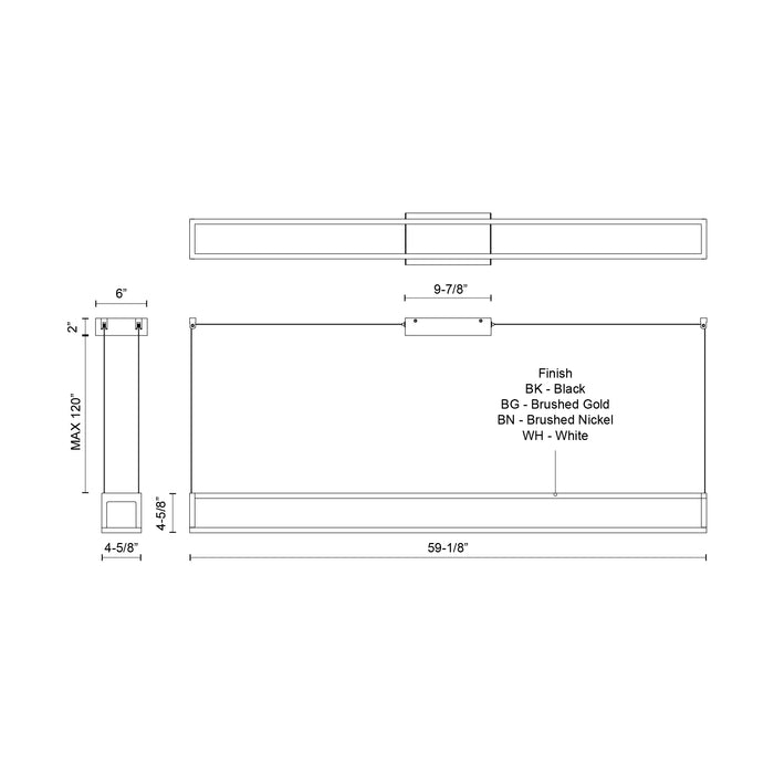Plaza LED Linear Pendant White-Linear/Island-Kuzco Lighting-Lighting Design Store