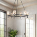 Lucian Six Light Chandelier Urban Bronze/Alabaster-Large Chandeliers-Alora-Lighting Design Store