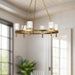 Lucian Six Light Chandelier Clear Crystal/Vintage Brass-Large Chandeliers-Alora-Lighting Design Store