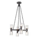 Lucian Eight Light Chandelier Clear Crystal/Urban Bronze-Mid. Chandeliers-Alora-Lighting Design Store