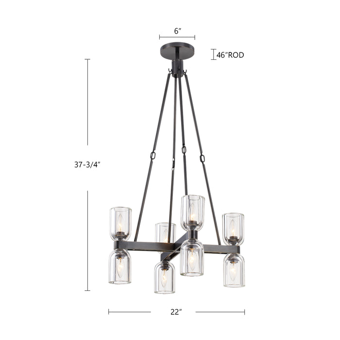 Lucian Eight Light Chandelier Vintage Brass/Alabaster-Mid. Chandeliers-Alora-Lighting Design Store