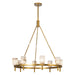 Lucian Eight Light Chandelier Vintage Brass/Alabaster-Large Chandeliers-Alora-Lighting Design Store