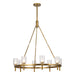 Lucian Eight Light Chandelier Clear Crystal/Vintage Brass-Large Chandeliers-Alora-Lighting Design Store