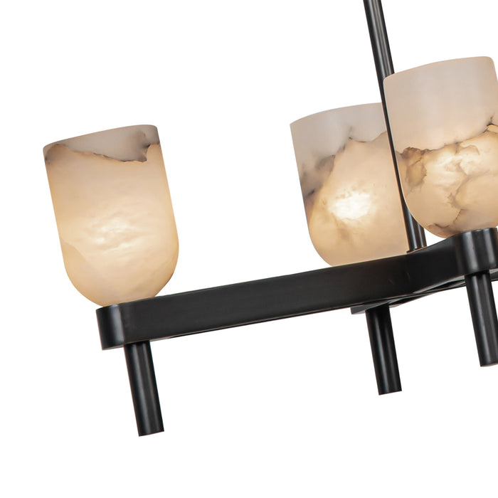 Lucian Ten Light Linear Pendant Urban Bronze/Alabaster-Linear/Island-Alora-Lighting Design Store