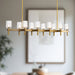 Lucian Ten Light Linear Pendant Clear Crystal/Vintage Brass-Linear/Island-Alora-Lighting Design Store