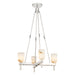 Lucian Four Light Pendant Polished Nickel/Alabaster-Mid. Chandeliers-Alora-Lighting Design Store