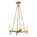 Lucian Four Light Pendant Vintage Brass/Alabaster-Mid. Chandeliers-Alora-Lighting Design Store