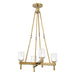 Lucian Four Light Pendant Clear Crystal/Vintage Brass-Mid. Chandeliers-Alora-Lighting Design Store