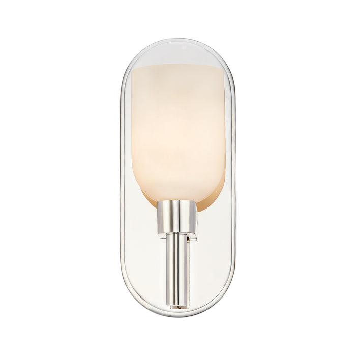 Lucian One Light Vanity Polished Nickel/Alabaster-Sconces-Alora-Lighting Design Store