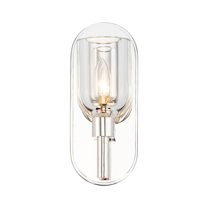 Lucian One Light Vanity Clear Crystal/Polished Nickel-Sconces-Alora-Lighting Design Store