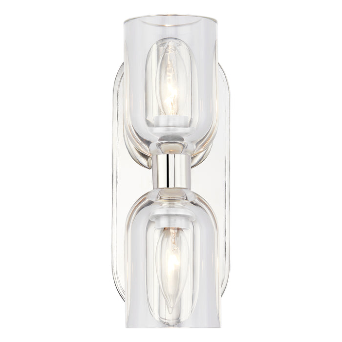 Lucian Two Light Vanity Clear Crystal/Polished Nickel-Bathroom Fixtures-Alora-Lighting Design Store