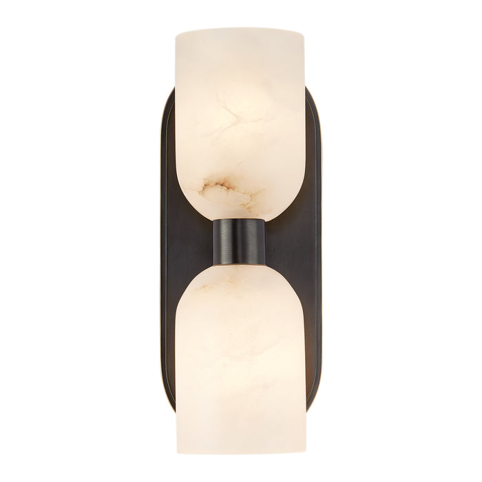 Lucian Two Light Vanity Urban Bronze/Alabaster-Bathroom Fixtures-Alora-Lighting Design Store