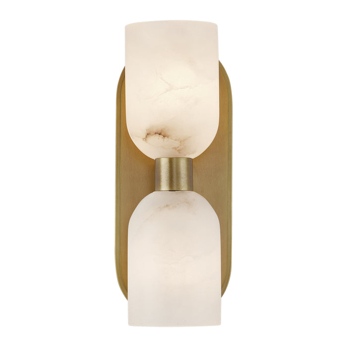 Lucian Two Light Vanity Vintage Brass/Alabaster-Sconces-Alora-Lighting Design Store