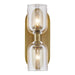 Lucian Two Light Vanity Clear Crystal/Vintage Brass-Sconces-Alora-Lighting Design Store