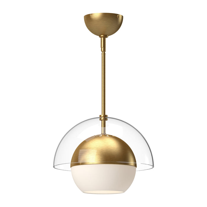 Lucy One Light Pendant Brushed Gold/Opal Matte Glass-Pendants-Alora-Lighting Design Store