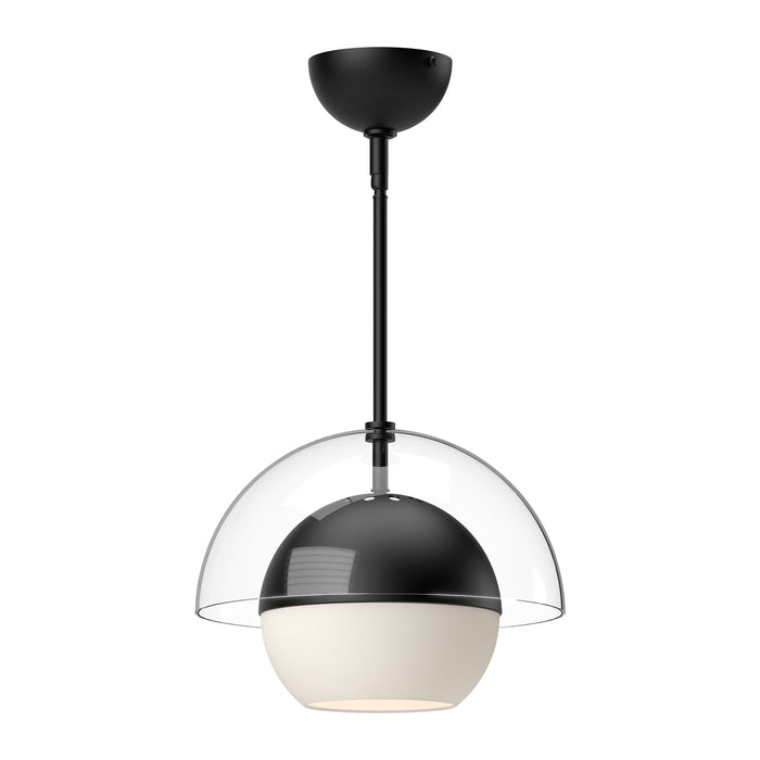 Lucy One Light Pendant Matte Black/Opal Matte Glass-Pendants-Alora-Lighting Design Store