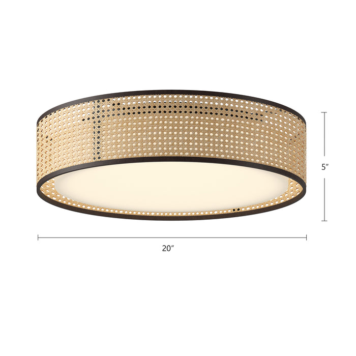 Lyla LED Flush Mount Rattan-Flush Mounts-Alora-Lighting Design Store