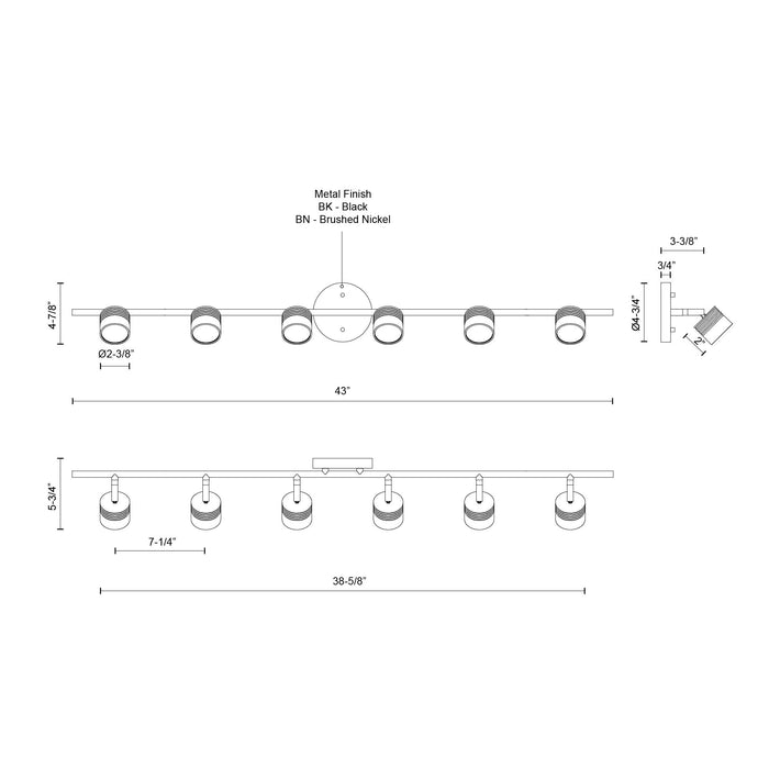 Lyra LED Track Lighting Brushed Nickel-Multi-Systems-Kuzco Lighting-Lighting Design Store