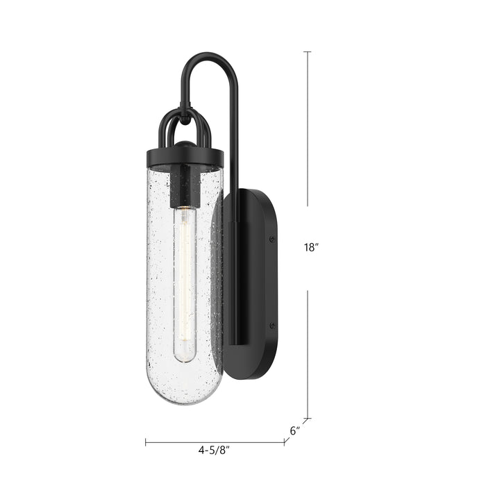 Lancaster One Light Outdoor Wall Lantern Clear Bubble Glass/Textured Black-Exterior-Alora-Lighting Design Store