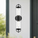 Lancaster Two Light Outdoor Wall Lantern Clear Bubble Glass/Textured Black-Sconces-Alora-Lighting Design Store