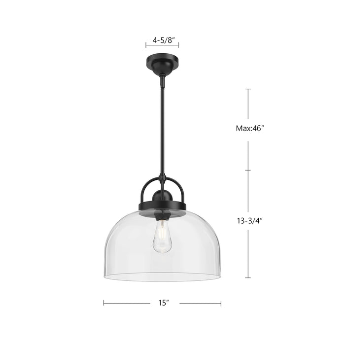 Lancaster One Light Pendant Matte Black-Pendants-Alora-Lighting Design Store