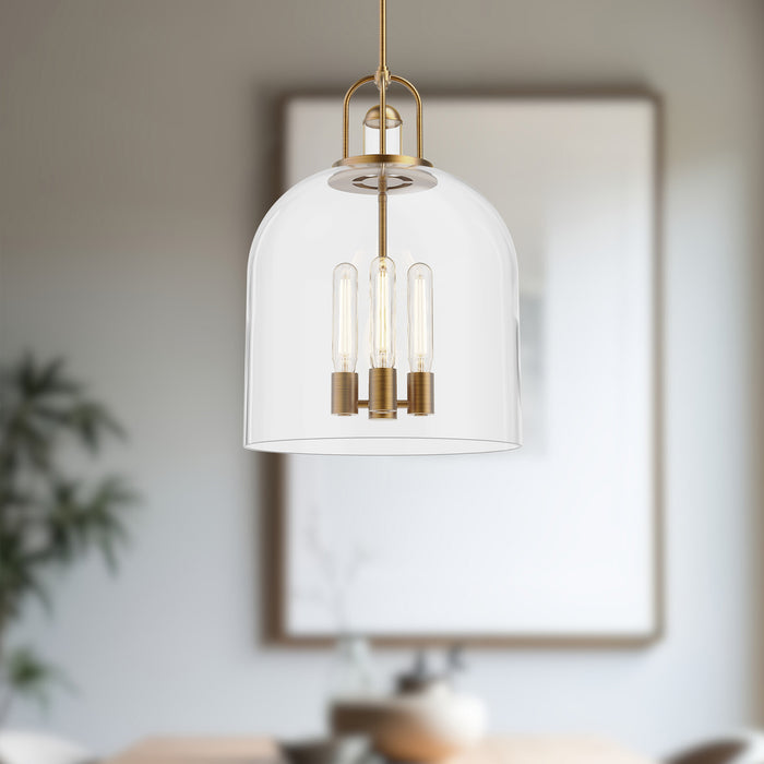 Lancaster Four Light Pendant Aged Gold-Pendants-Alora-Lighting Design Store