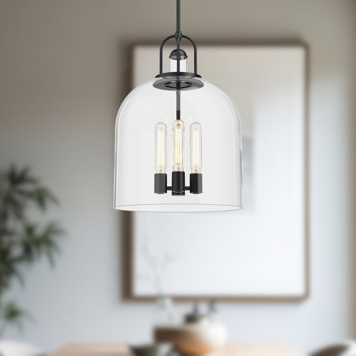Lancaster Four Light Pendant Matte Black-Pendants-Alora-Lighting Design Store