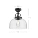 Lancaster One Light Semi-Flush Mount Matte Black-Semi-Flush Mts.-Alora-Lighting Design Store