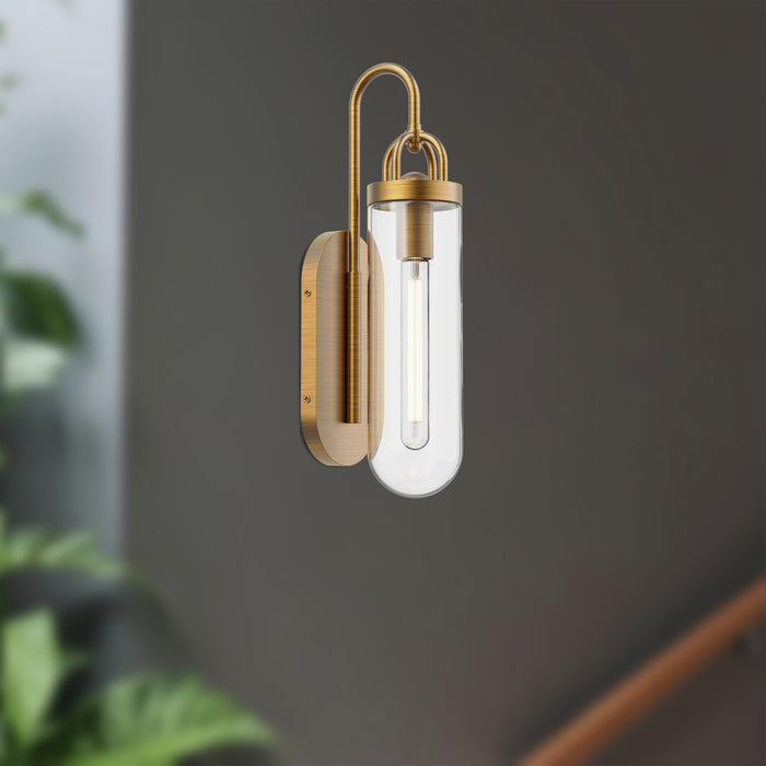 Lancaster One Light Wall Sconce Aged Gold-Sconces-Alora-Lighting Design Store
