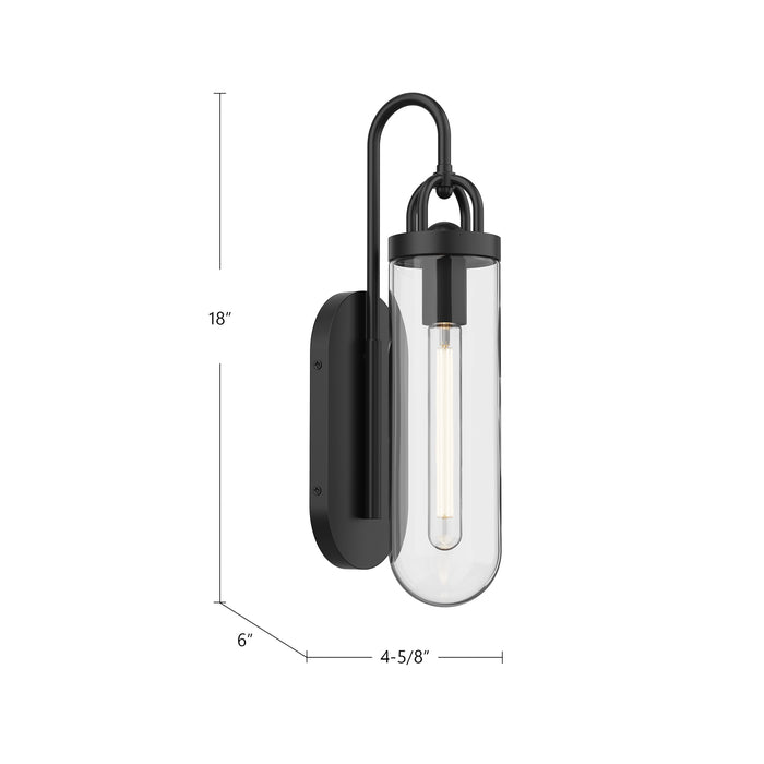 Lancaster One Light Wall Sconce Matte Black-Sconces-Alora-Lighting Design Store