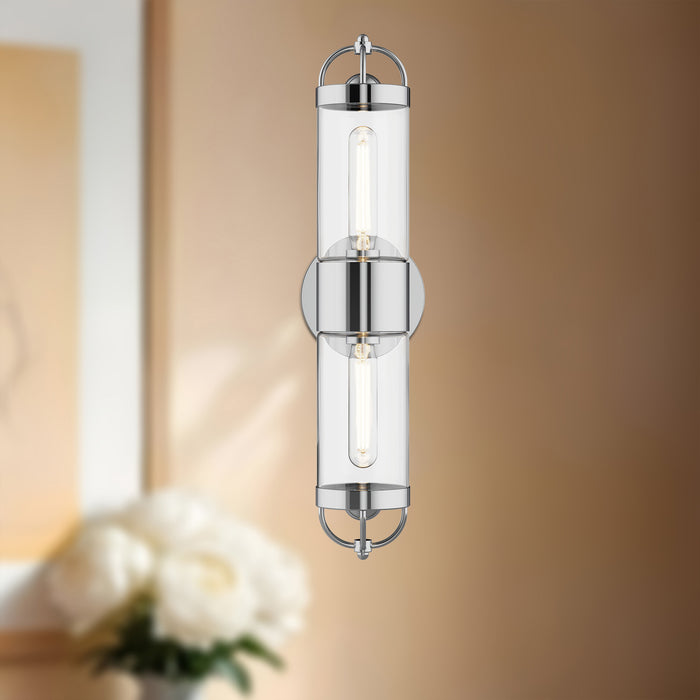 Lancaster Two Light Wall Sconce Chrome-Sconces-Alora-Lighting Design Store