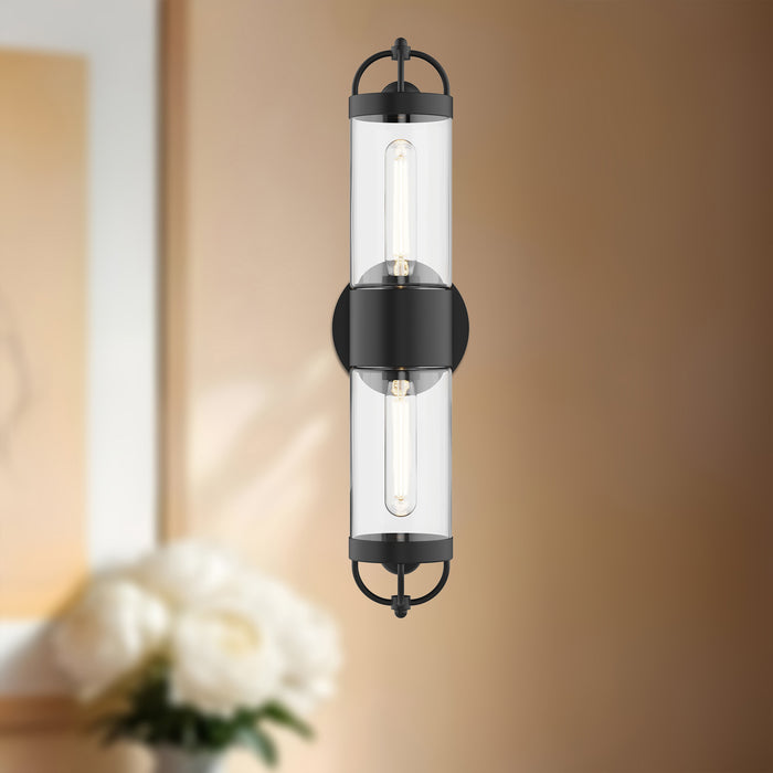 Lancaster Two Light Wall Sconce Matte Black-Sconces-Alora-Lighting Design Store