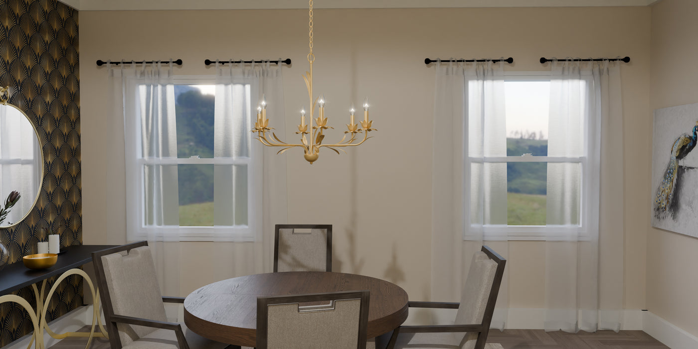 Maria Six Light Chandelier-Mid. Chandeliers-Quoizel-Lighting Design Store