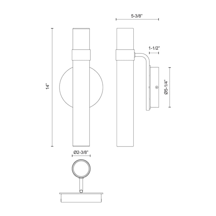 Madison LED Wall/Vanity Urban Bronze/Glossy Opal-Sconces-Alora-Lighting Design Store