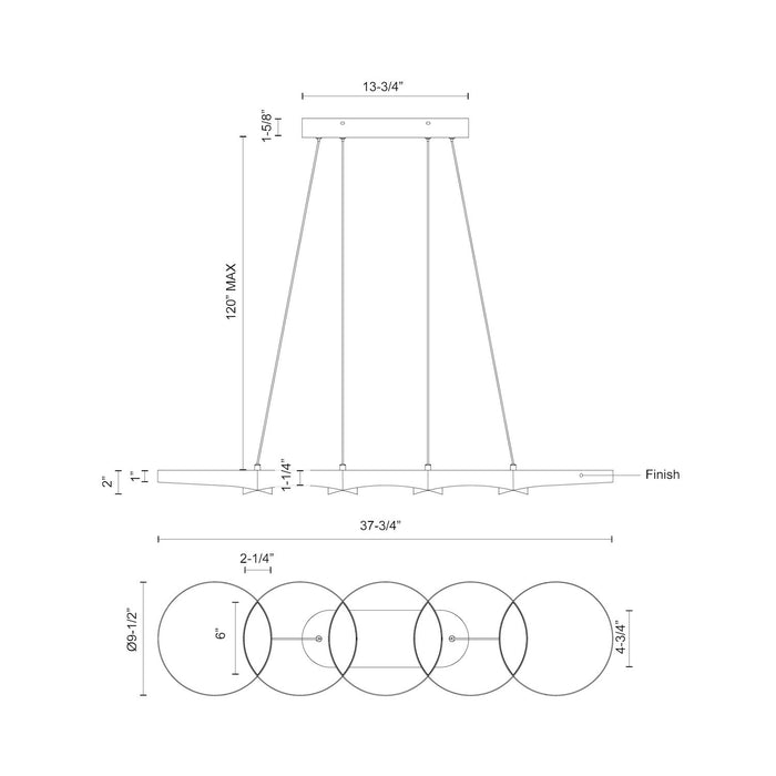 Maestro LED Linear Pendant Black-Linear/Island-Kuzco Lighting-Lighting Design Store