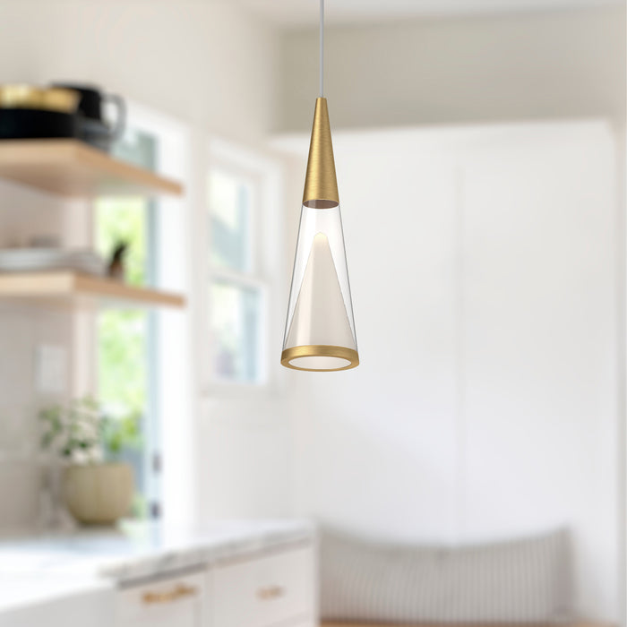 Malabar LED Pendant Brushed Gold-Mini Pendants-Kuzco Lighting-Lighting Design Store