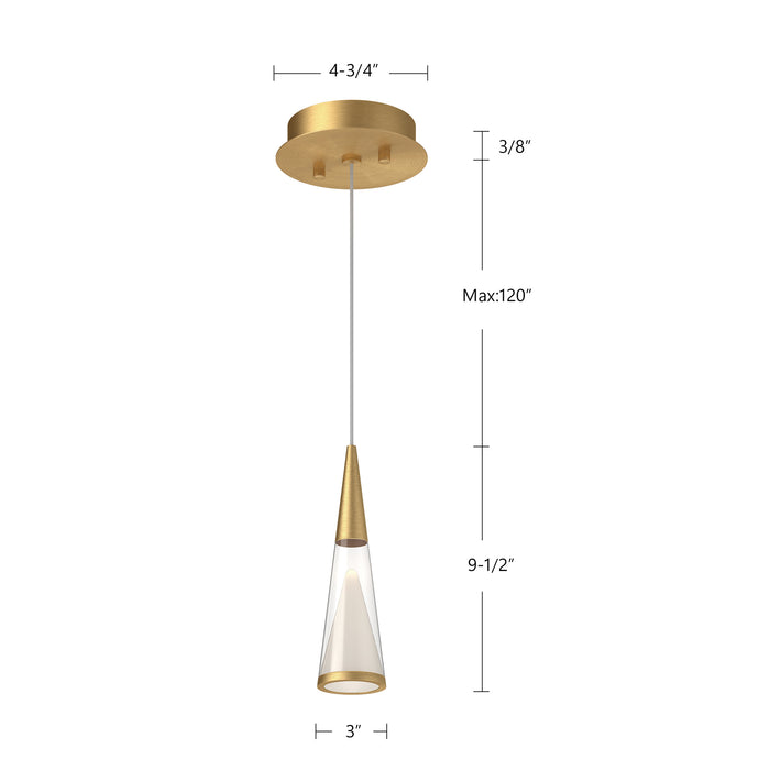 Malabar LED Pendant Brushed Gold-Mini Pendants-Kuzco Lighting-Lighting Design Store