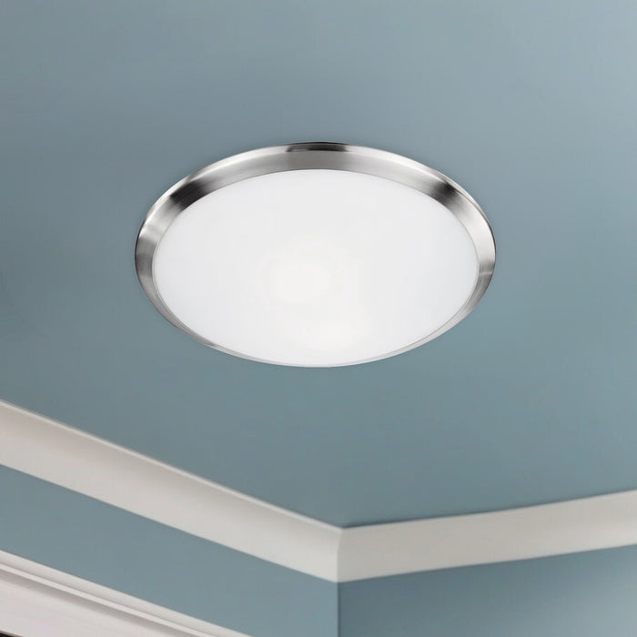 Malta One Light Flush Mount Brushed Nickel-Flush Mounts-Kuzco Lighting-Lighting Design Store