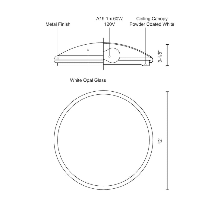 Malta One Light Flush Mount Chrome-Flush Mounts-Kuzco Lighting-Lighting Design Store