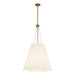 Manila Three Light Pendant Aged Gold/White Linen-Pendants-Alora-Lighting Design Store